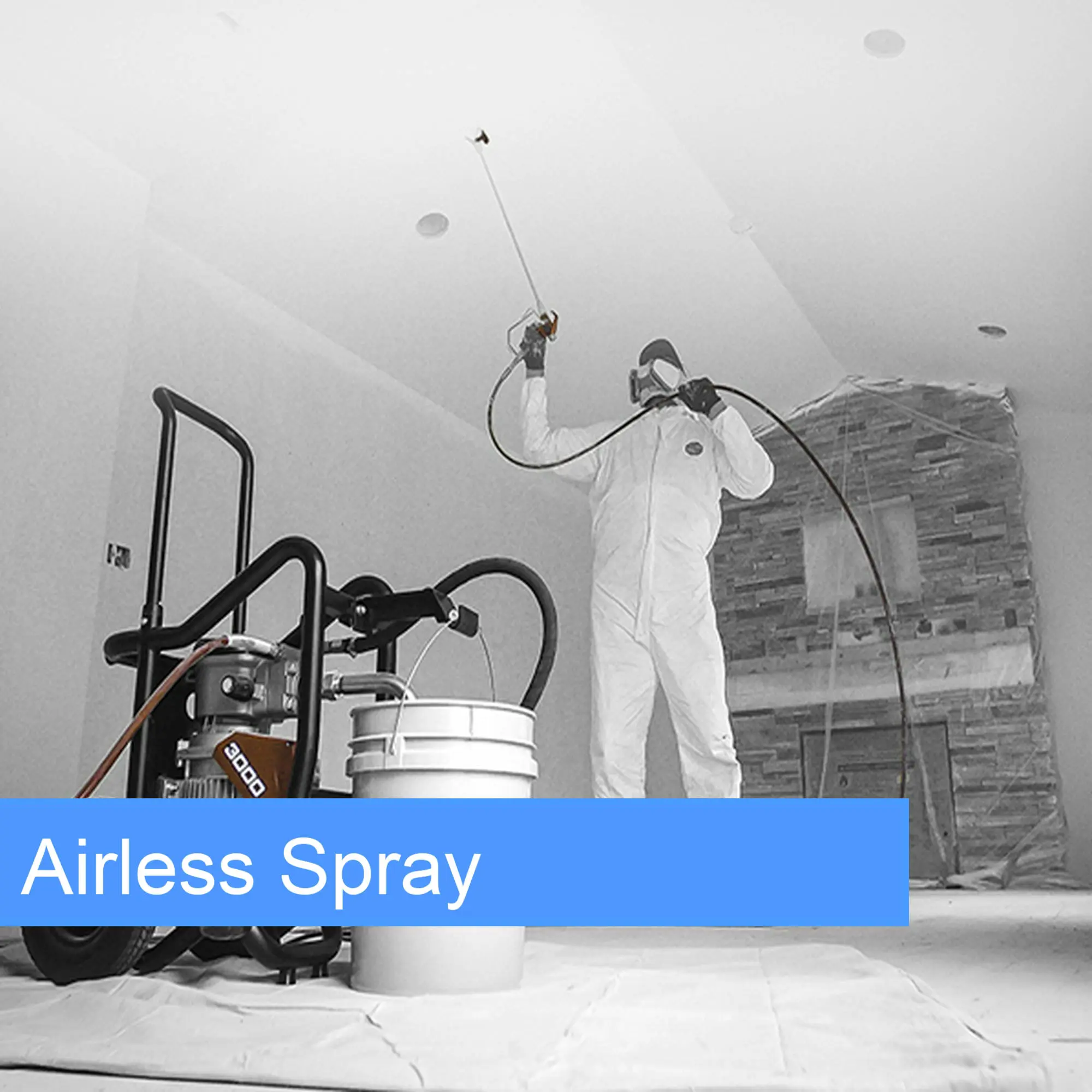 Airless spray painting
